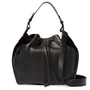 Time's Arrow Lida Small Black Leather Bucket Bag